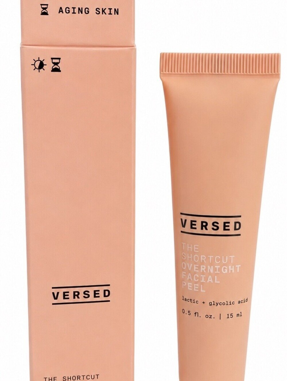 Versed Facial Peel The Shortcut Overnight Lactic + Glycolic Acid 0.5 fl oz NEW